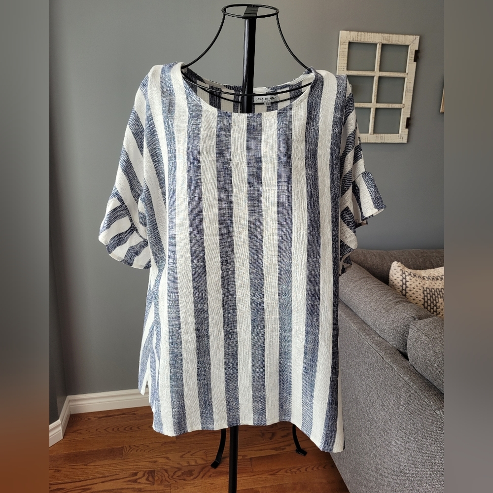 (XL)Linen Blend Top
